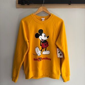 Disney Yellow Crewneck Mickey Mouse Sweater